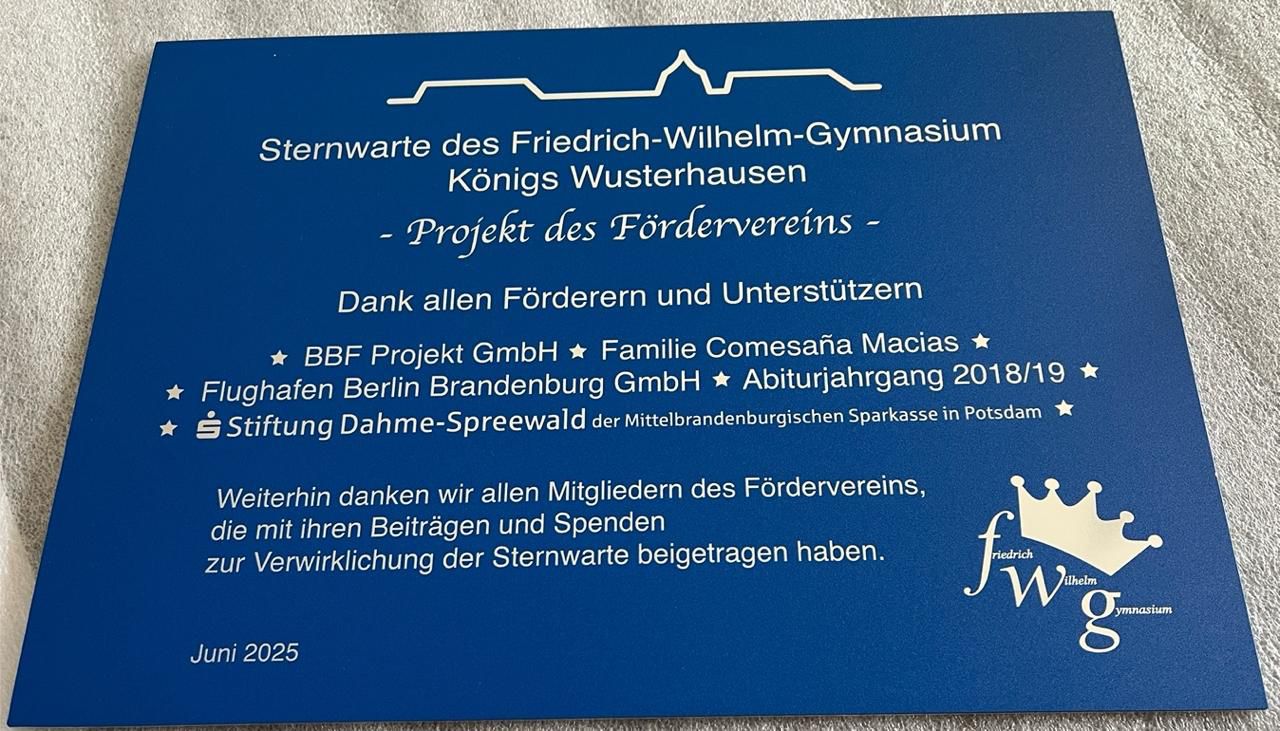 Eröffnung Sternwarte Tafel